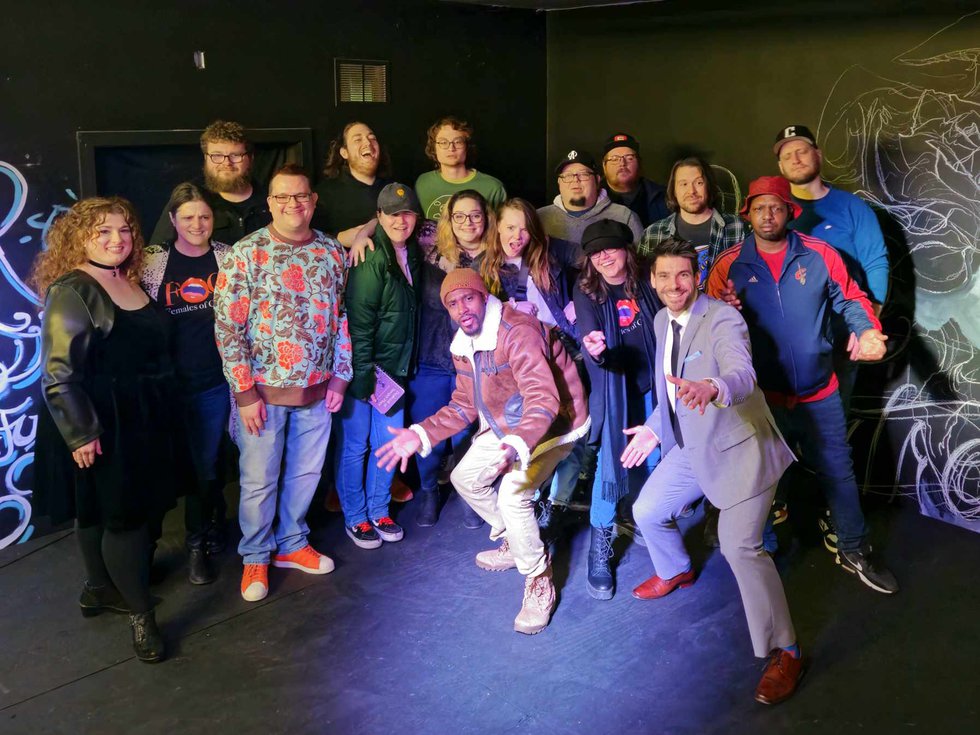 Comedians at First Friday Show at Patina Arts Centre 1.5.24 (photo by Matthew Cutler).jpeg